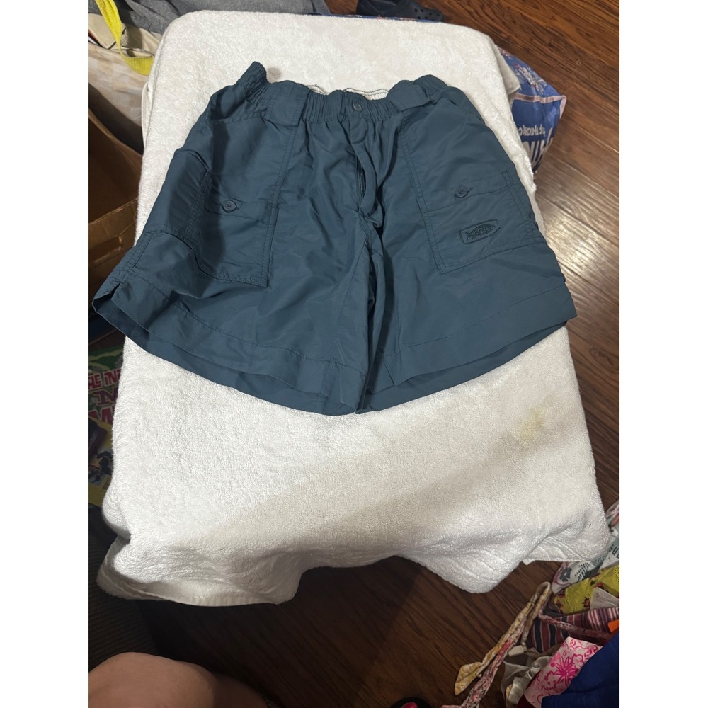 AFTCO Original Fishing Shorts Mens 30 slate Blue M01 Supplex Nylon Cargo Outdoor